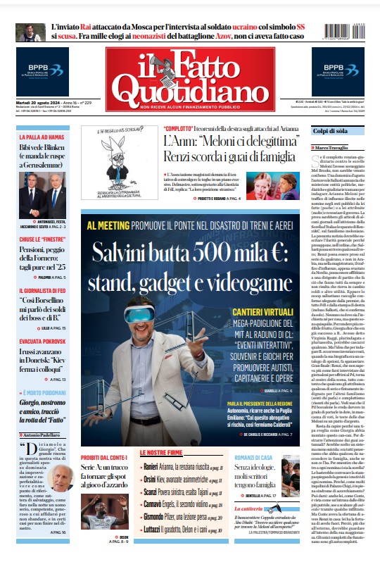 Prima Pagina – Il Fatto quotidiano