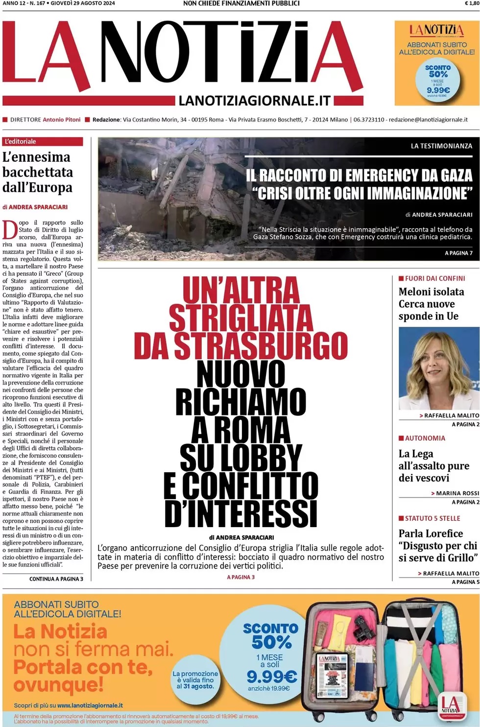 Prima Pagina “La Notizia”