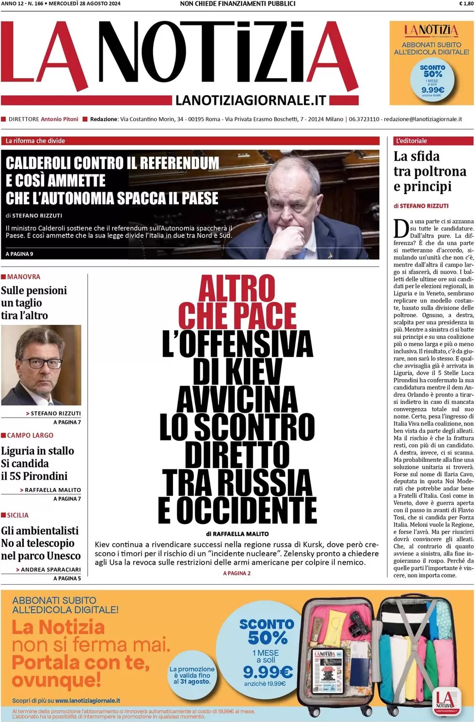 Prima Pagina “La Notizia”