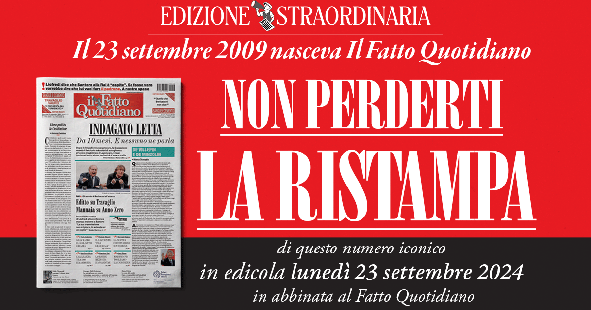 Il primo storico numero del Fatto Quotidiano (23 settembre 2009)