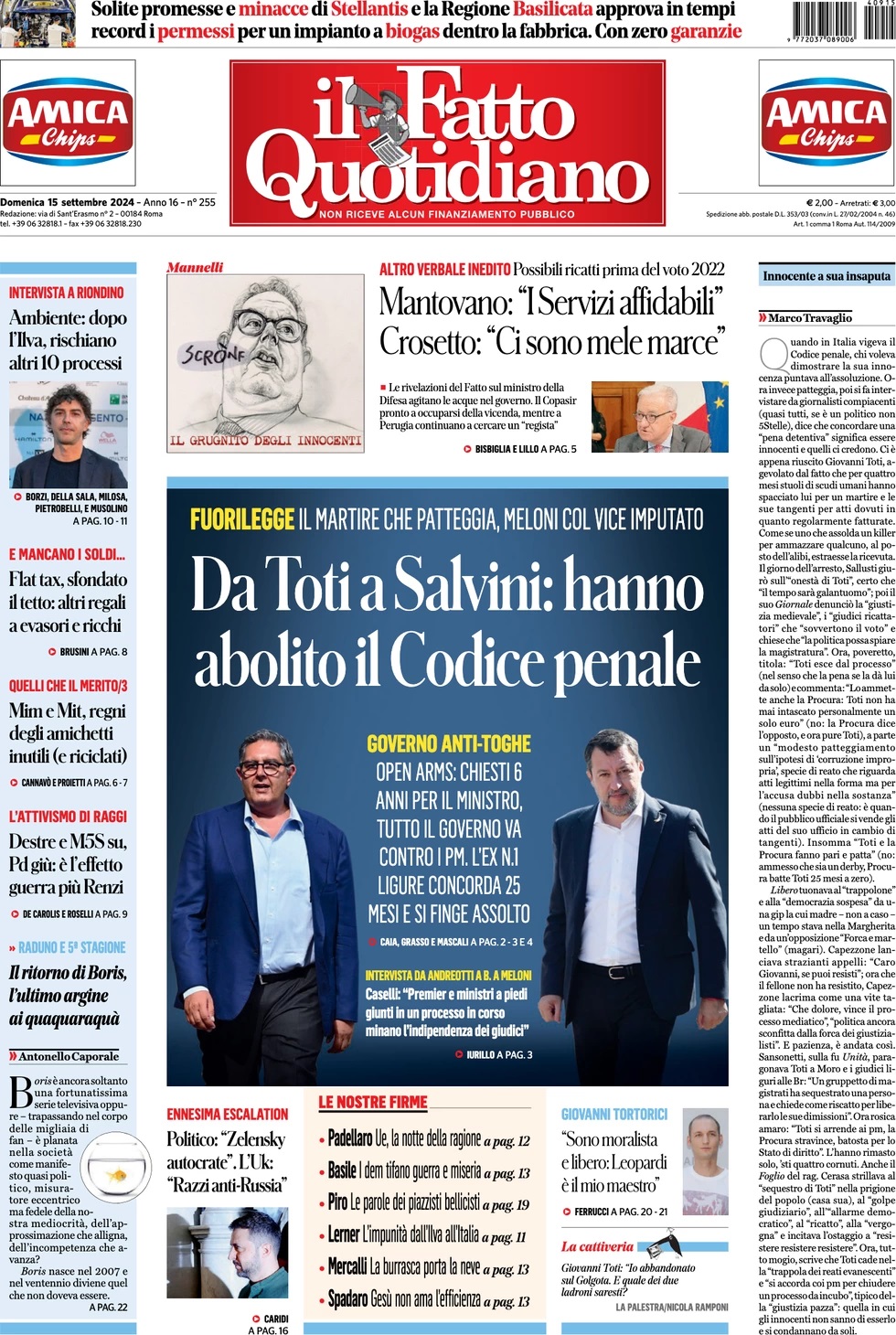 Prima Pagina – Il Fatto Quotidiano