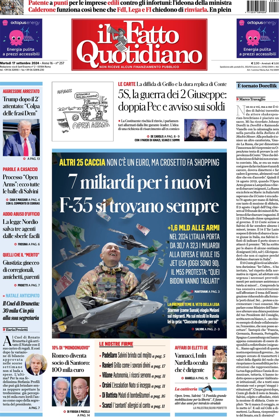 Prima Pagina – Il Fatto Quotidiano 