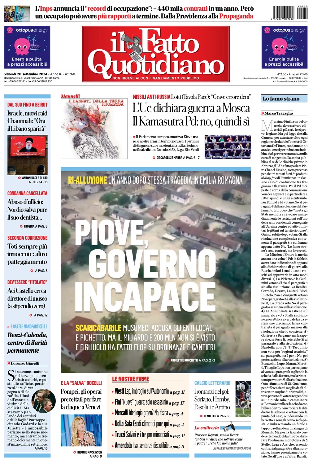 Prima Pagina – Il Fatto Quotidiano