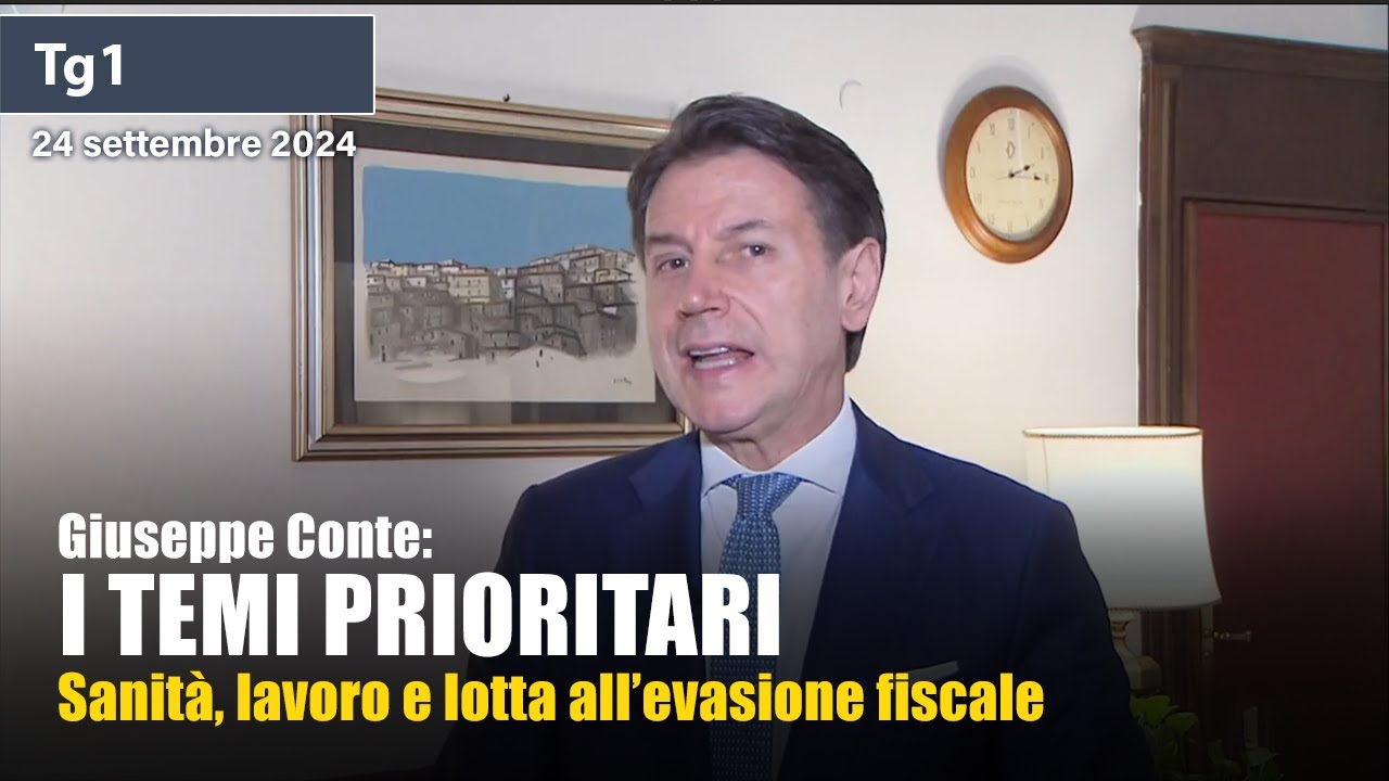 Giuseppe Conte: breve intervista al Tg1, Sanità, lavoro e lotta all’evasione