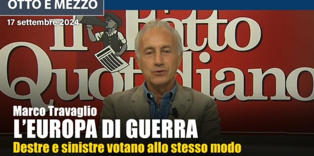 Marco Travaglio a Otto e Mezzo su Draghi e l'Europa di guerra