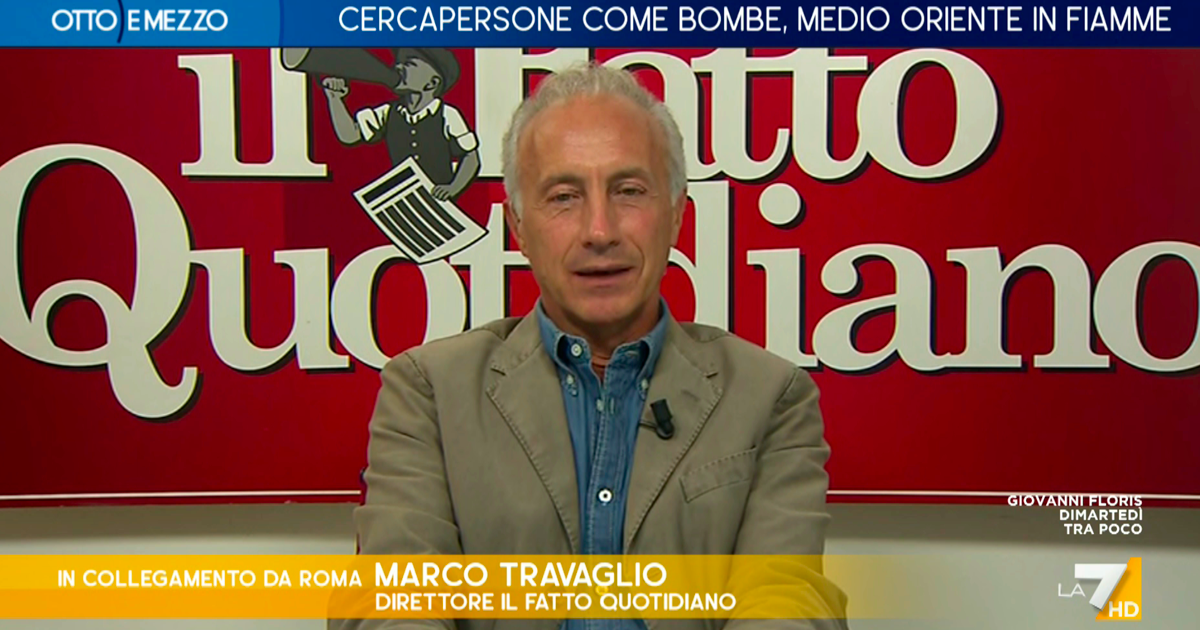 Travaglio a La7: Avremo una Ue più bellicista, butteremo tanti miliardi per comprare armi come ci chiede l’illuminato Draghi, sempre sia lodato