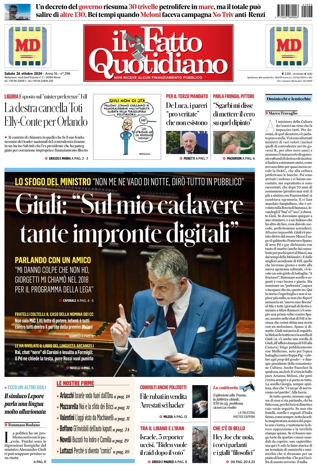 Prima Pagina – Il Fatto Quotidiano