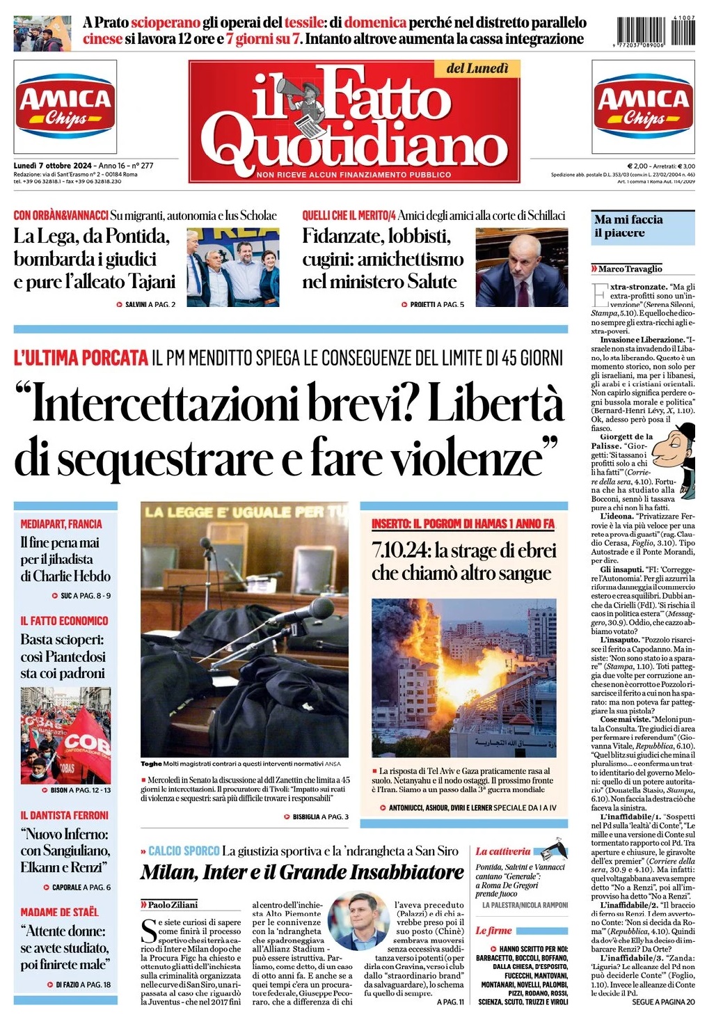 Prima Pagina – Il Fatto Quotidiano