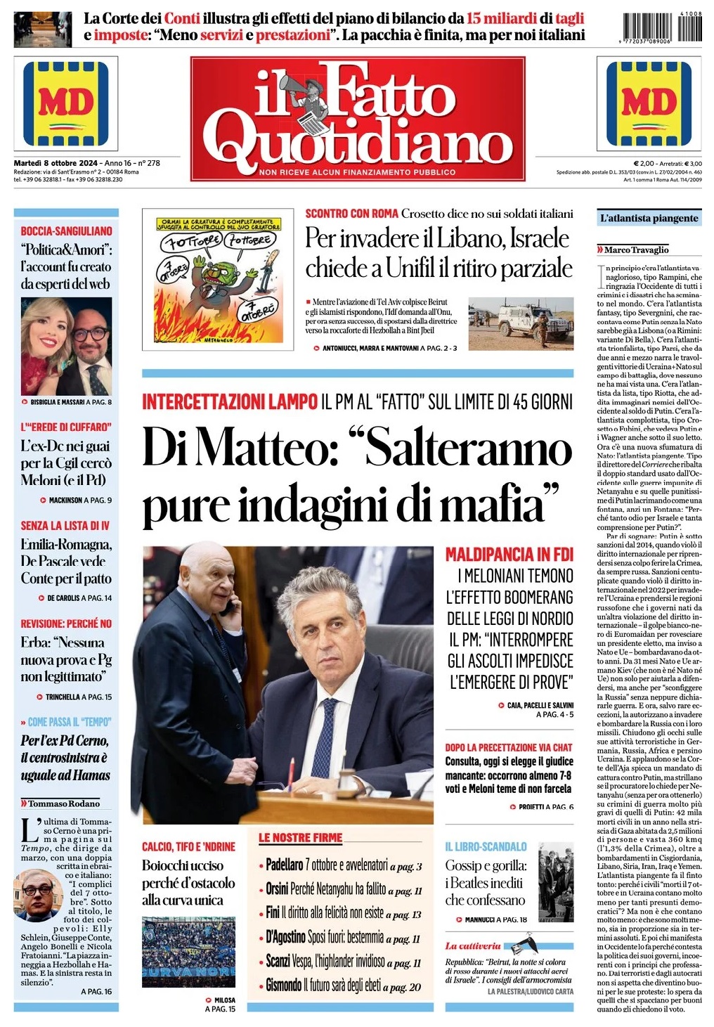 Prima Pagina – Il Fatto Quotidiano