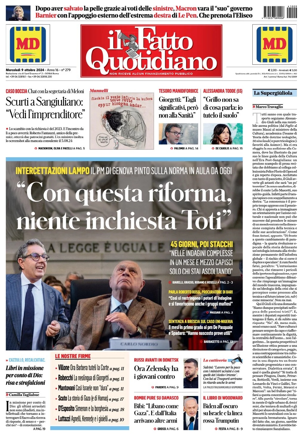 Prima Pagina – Il Fatto Quotidiano