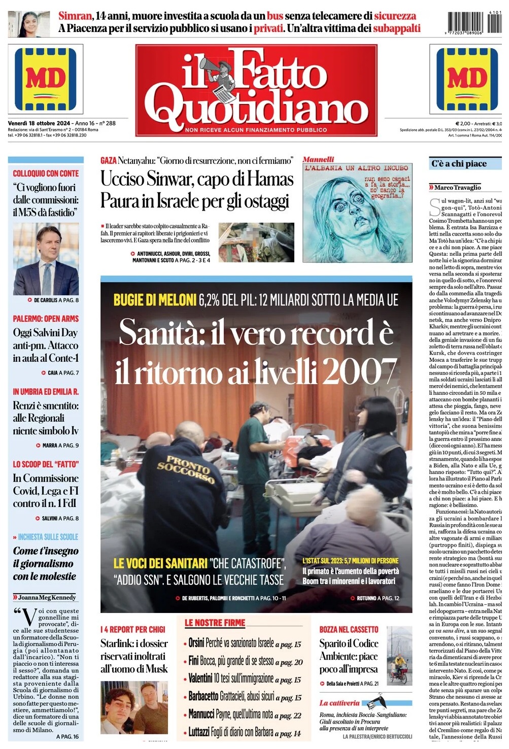 Prima Pagina – Il Fatto Quotidiano