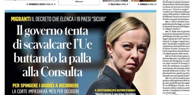 Prima Pagina - Il Fatto Quotidiano -22-10-24