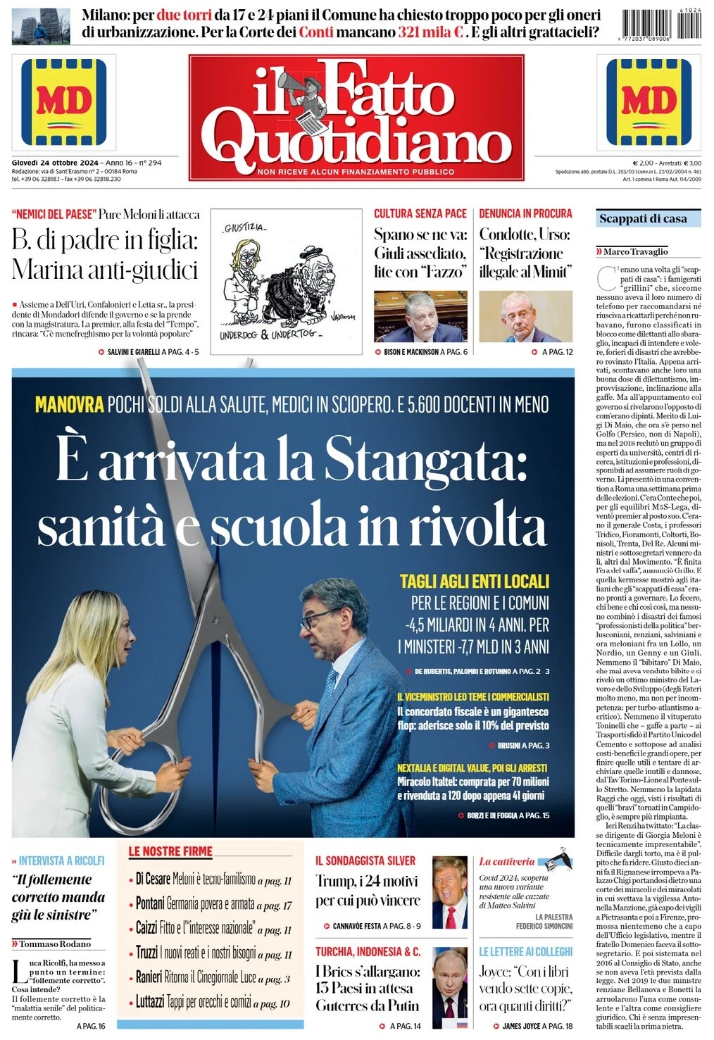 Prima Pagina – Il Fatto Quotidiano