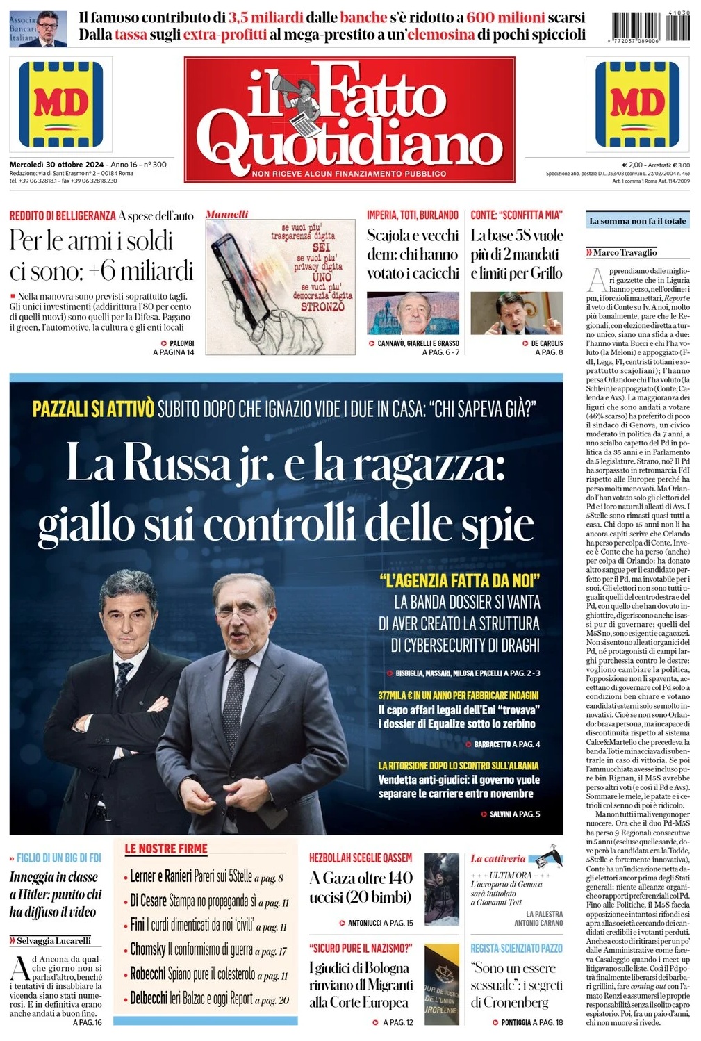 Prima Pagina – Il Fatto Quotidiano