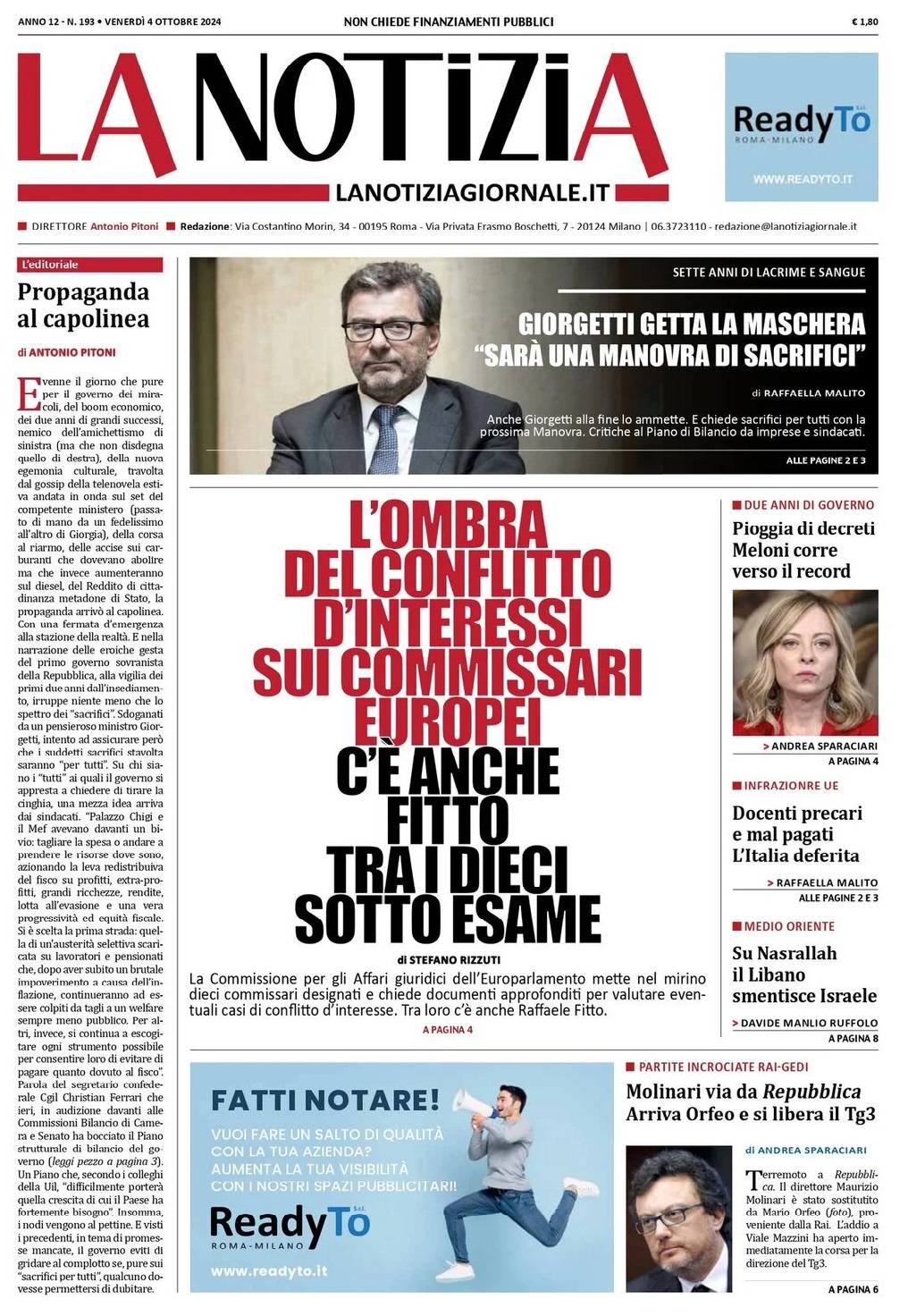 Prima Pagina – La Notizia