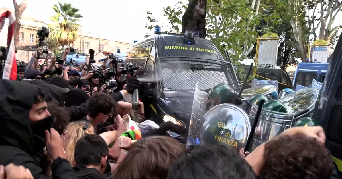 Violenti scontri al corteo pro Palestina a Roma